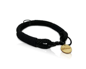 Obroża linowa na wymiar czarna