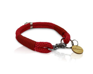 Obroża linowa na wymiar czerwona
