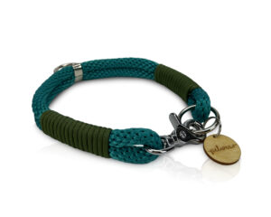 Obroża linowa na wymiar turkus