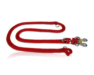 Smycz linowa przepinana czerwona 12mm