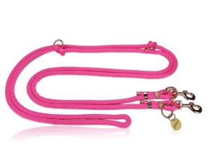 Smycz linowa przepinana neon pink 12mm