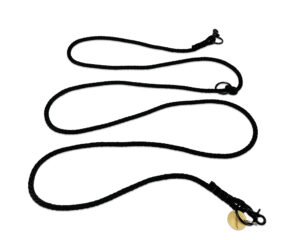 Smycz linowa przepinana czarna 8mm