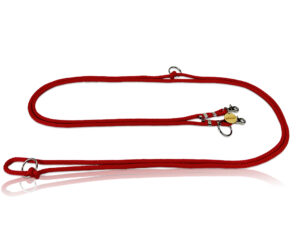 Smycz linowa przepinana czerwona 8mm