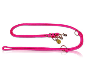 Smycz linowa przepinana neon pink 8mm